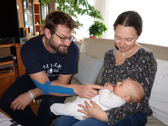 Markus, Sabine und Nils im Haus meiner Eltern