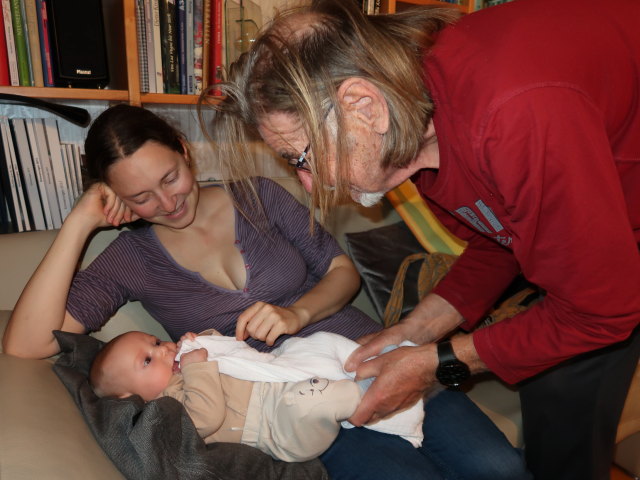 Nils, Sabine und Papa im Haus meiner Eltern