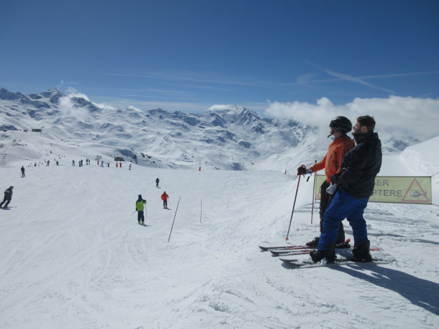 Ich und Markus bei der Bergstation der T&eacute;l&eacute;cabine Bruy&egrave;res, 2.841 m (16. M&auml;rz)