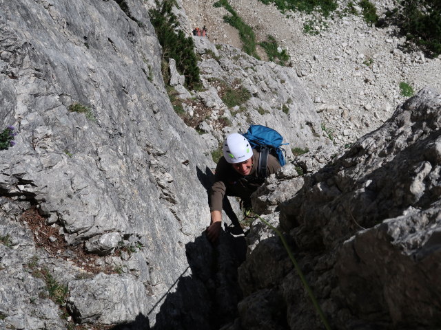 Via Mazzorana-Adler: Frank in der 1. Seill&auml;nge
