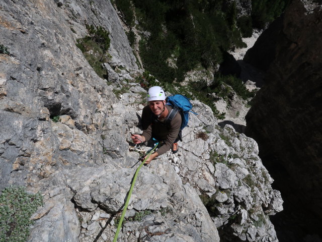 Via Mazzorana-Adler: Frank in der 2. Seill&auml;nge