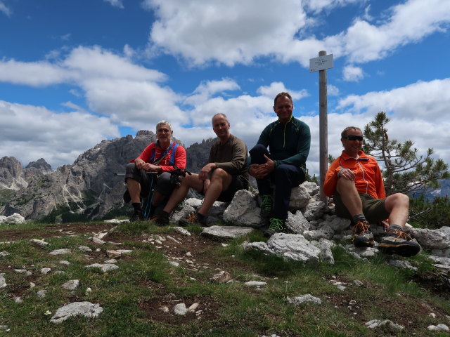 Josef, Frank, Andreas und ich am Monte Pop&eacute;na Basso, 2.224 m