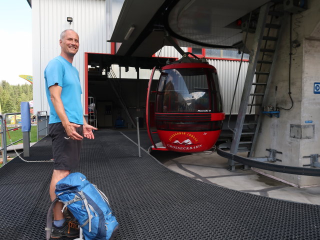 Frank in der Talstation Gro&szlig;eckbahn, 1.100 m (13. Juli)