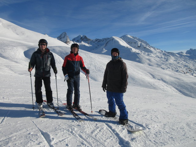 Ronald, ich und Markus auf der Piste 'Schüttboden - Zürs' (14. Jän.)