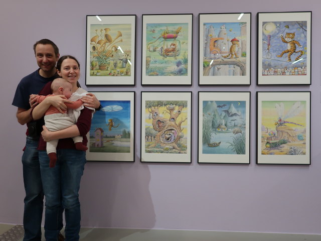 Ich, Nils und Sabine in der Sonderausstellung 'Erwin Moser - Fantastische Geschichten'