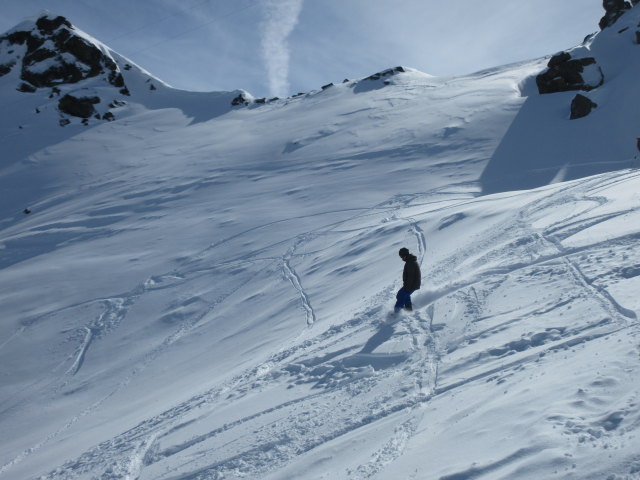 Markus neben der Piste Combe du Vallon (19. März)