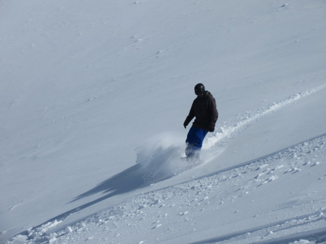 Markus neben der Piste Combe du Vallon (19. März)