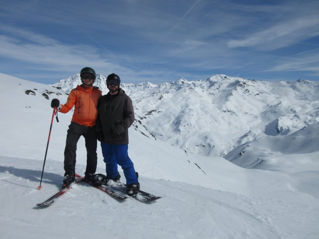 Ich und Markus zwischen Pointe de la Masse und Lac du Lou (20. März)