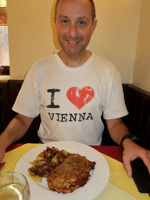 Ich in Keller's Weinrestaurant (1. Mai)