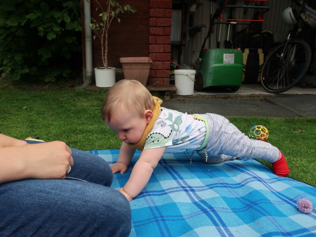 Nils im Garten meiner Eltern