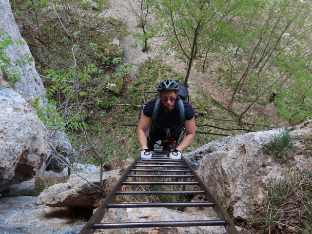 Alpenvereinssteig: Mario in der Ceplwand