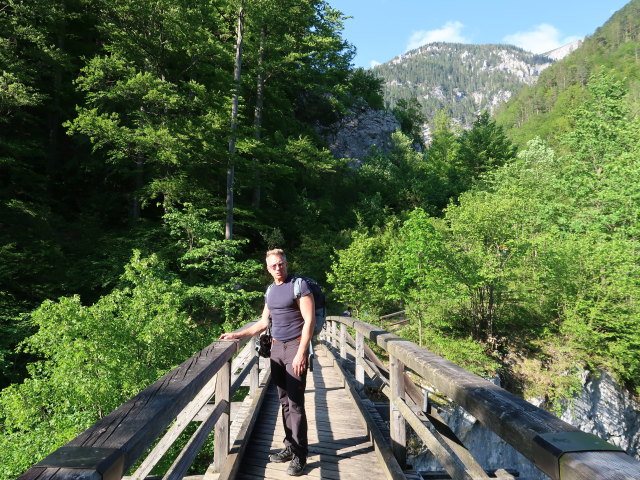 Mario auf der Schwarzabrücke beim Weichtalhaus