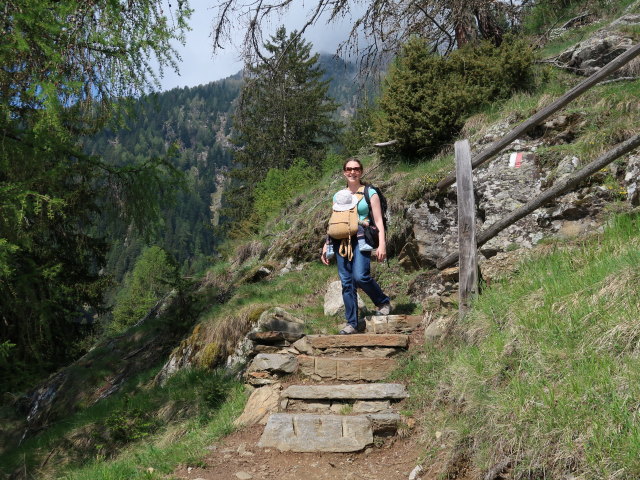 Nils und Sabine am Meraner Höhenweg zwischen Giggelberg und Hochforch (19. Mai)