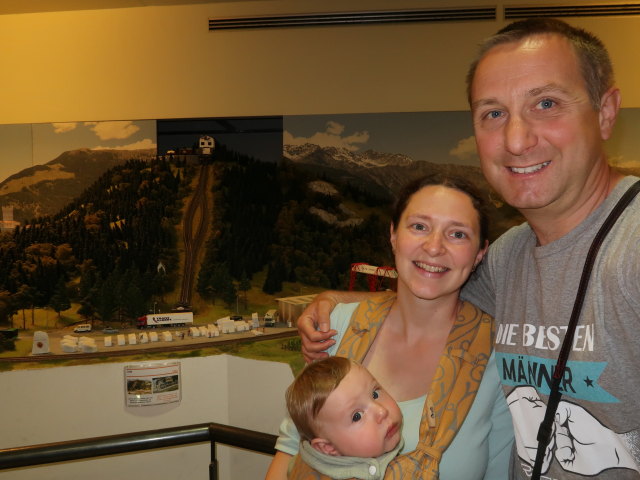 Nils, Sabine und ich in der Eisenbahnwelt Rabland (21. Mai)