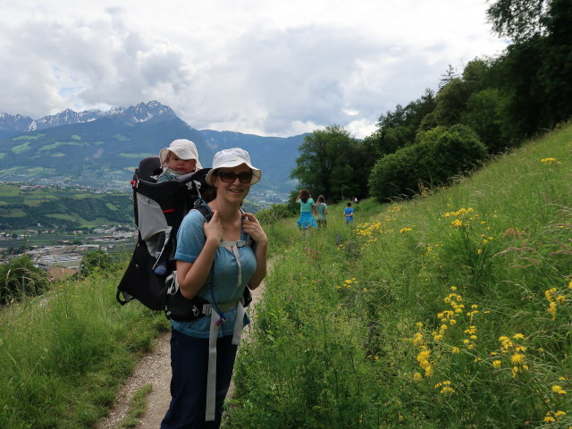 Nils und Sabine am Marlinger Waalweg zwischen Töll und Gasthaus Schönblick (22. Mai)