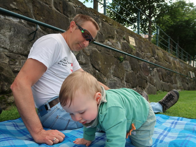 Ich und Nils auf den Passerterrassen in Meran (25. Mai)