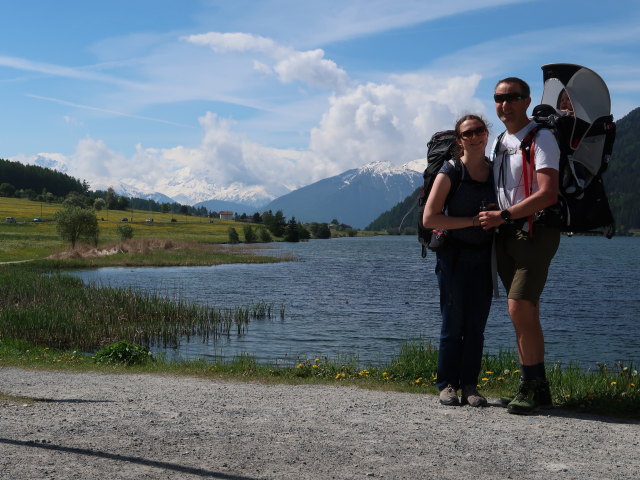 Sabine, ich und Nils beim Haidersee, 1.450 m (20. Mai)