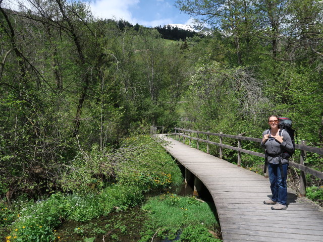 Sabine bei der Etsch zwischen Reschensee und Haidersee (20. Mai)