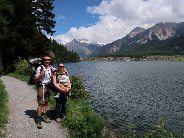 Ich, Sabine und Nils beim Haidersee, 1.450 m (20. Mai)