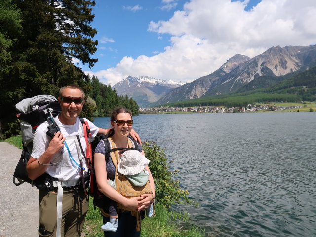 Ich, Sabine und Nils beim Haidersee, 1.450 m (20. Mai)