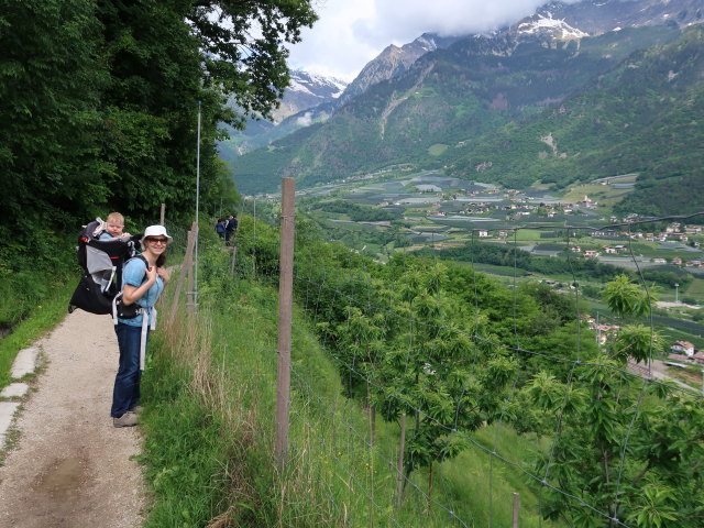 Nils und Sabine am Marlinger Waalweg zwischen Töll und Gasthaus Schönblick (22. Mai)