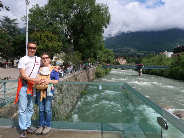 Ich, Nils und Sabine auf der Passerpromenade in Meran (25. Mai)