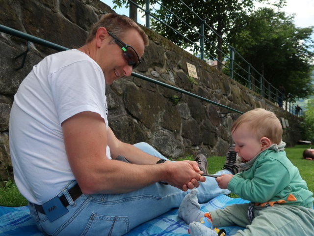 Ich und Nils auf den Passerterrassen in Meran (25. Mai)