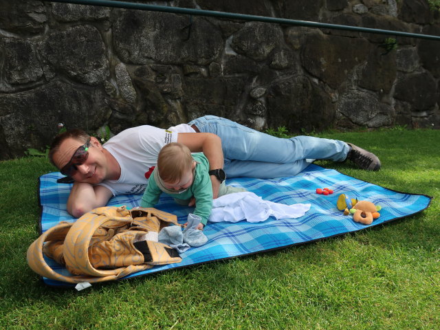 Ich und Nils auf den Passerterrassen in Meran (25. Mai)