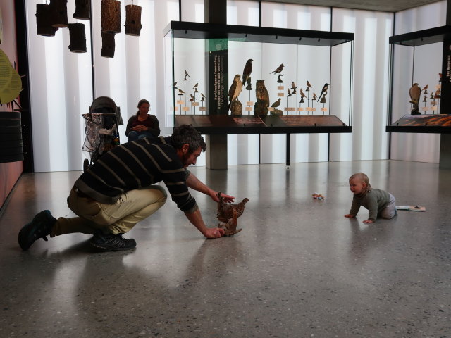 Sabine und Nils im Nationalparkhaus avimundus in Schlanders, 721 m (30. Mai)