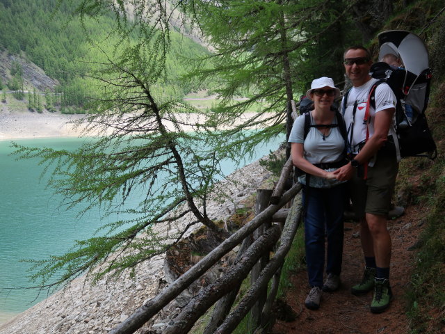 Sabine, ich und Nils beim Vernagt-Stausee (26. Mai)