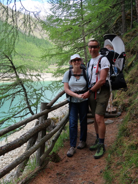 Sabine, ich und Nils beim Vernagt-Stausee (26. Mai)