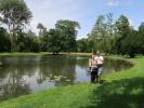 Sabine, Nils und ich beim Goldfischteich