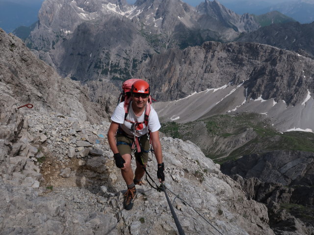 Spitzkofel-Klettersteig: Ich im Ausstieg (29. Juni)