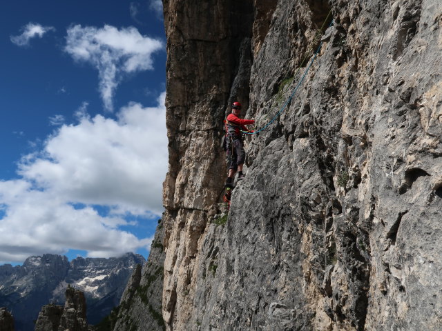 Via Mazzorana-Adler: Josef in der 2. Seillänge