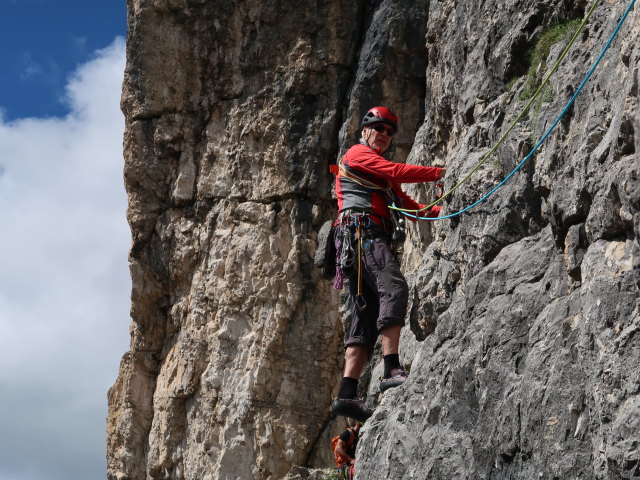 Via Mazzorana-Adler: Josef in der 2. Seillänge