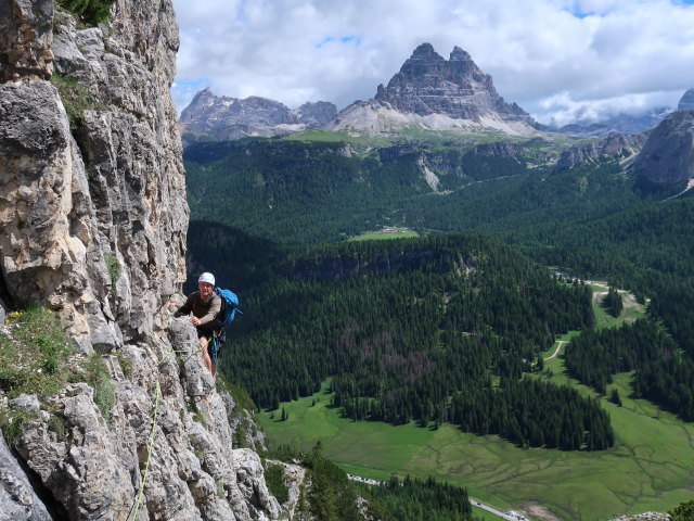 Via Mazzorana-Adler: Frank in der 2. Seillänge