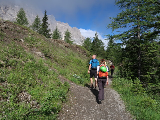 Frank, Sonja, Werner und Josef zwischen Kreuzbergpass und Lago dell' Orso