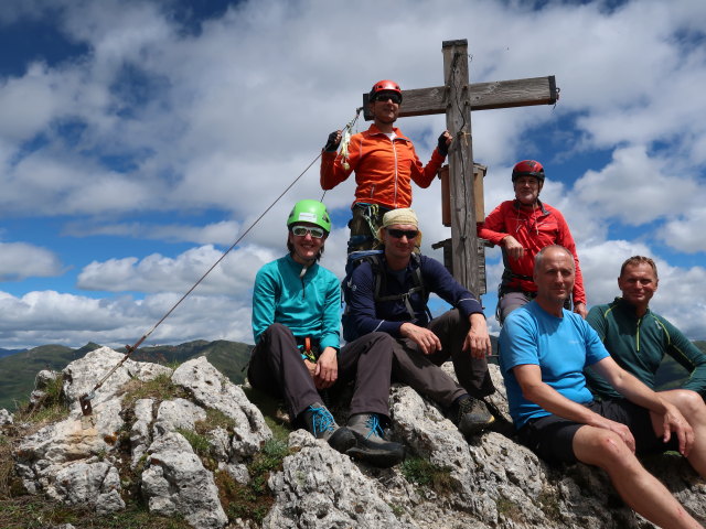 Sonja, ich, Werner, Josef, Frank und Andreas am Arzalpenkopf, 2.371 m