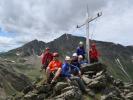 Josef, ich, Victoria, Frank, Andreas, Sonja und Werner auf der Sauspitze, 2.604 m