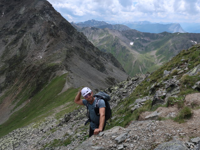 Christoph zwischen Wildnörderer und Smaragdsee (26. Juli)