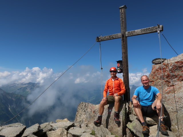 Ich und Frank am Nordgipfel der Ahornspitze, 2.960 m