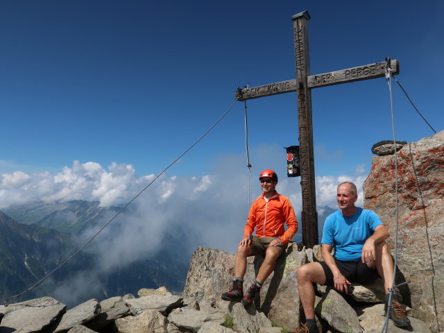 Ich und Frank am Nordgipfel der Ahornspitze, 2.960 m