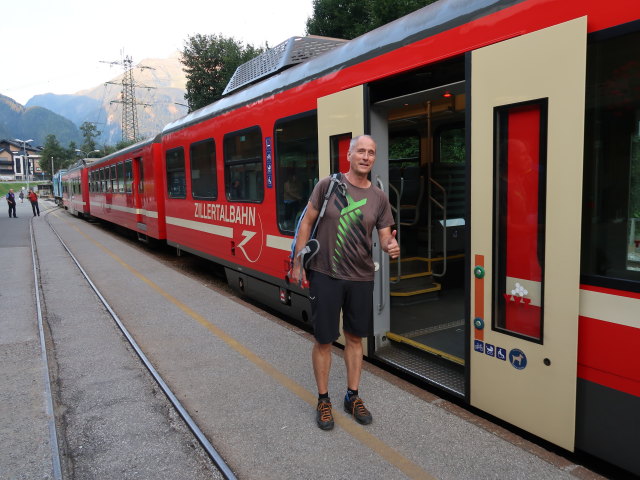 Frank im Bahnhof Mayrhofen im Zillertal, 627 m (31. Aug.)