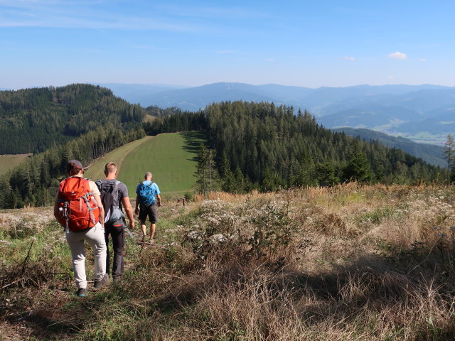 Melanie, Mario und Frank zwischen Rosskogel und Hochegg