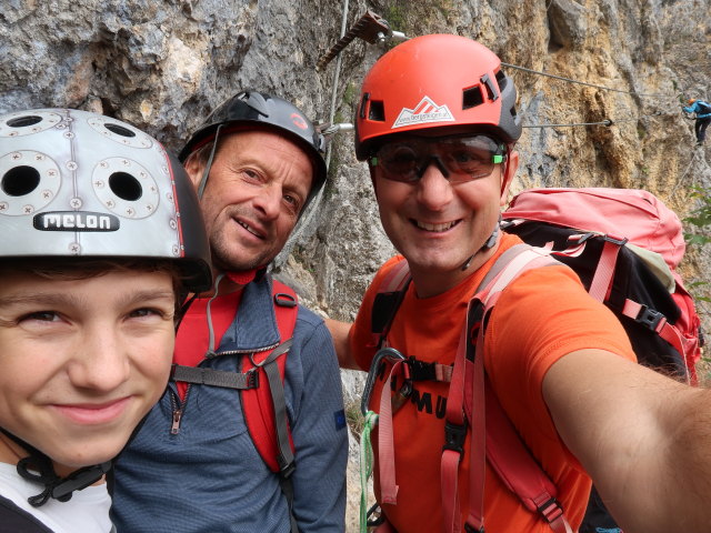 Matthias-Prinner-Klettersteig: Christian, Jörg und ich bei der Seilbrücke