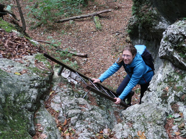 Gabriele am Waldegger Steig in der Großen Klause