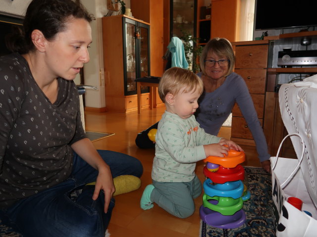 Sabine, Nils und Mama im Haus meiner Eltern (27. Sep.)