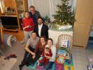 Mama, Papa, ich, Markus, Brigitte, Nils und Sabine in unserer Wohnung