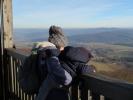 Sabine und Nils in der Aussichtswarte am Buchberg, 469 m