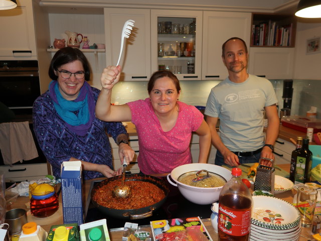 Kerstin, Katrin und Florian im Haus von Katrin und Florian